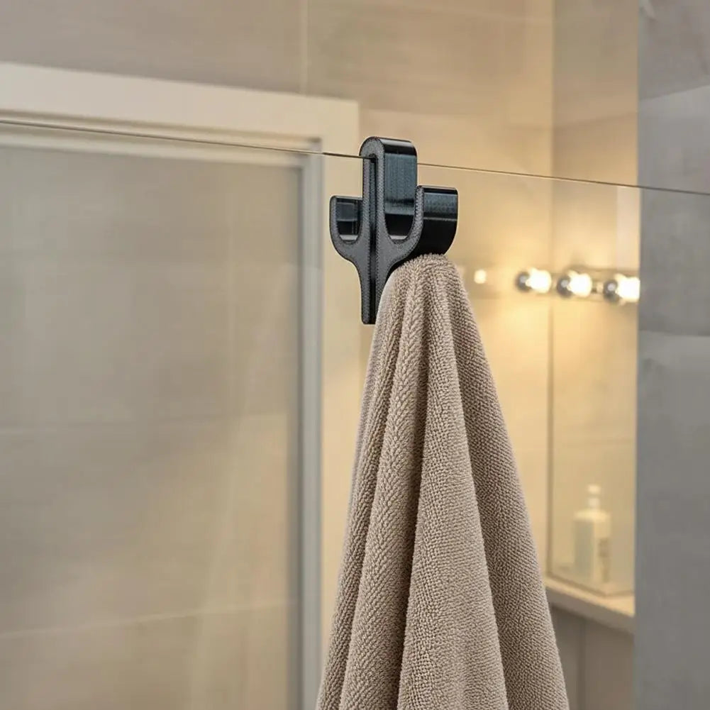 No-Drill Shower Door Clip-On Hooks | Towel & Bath Organizer