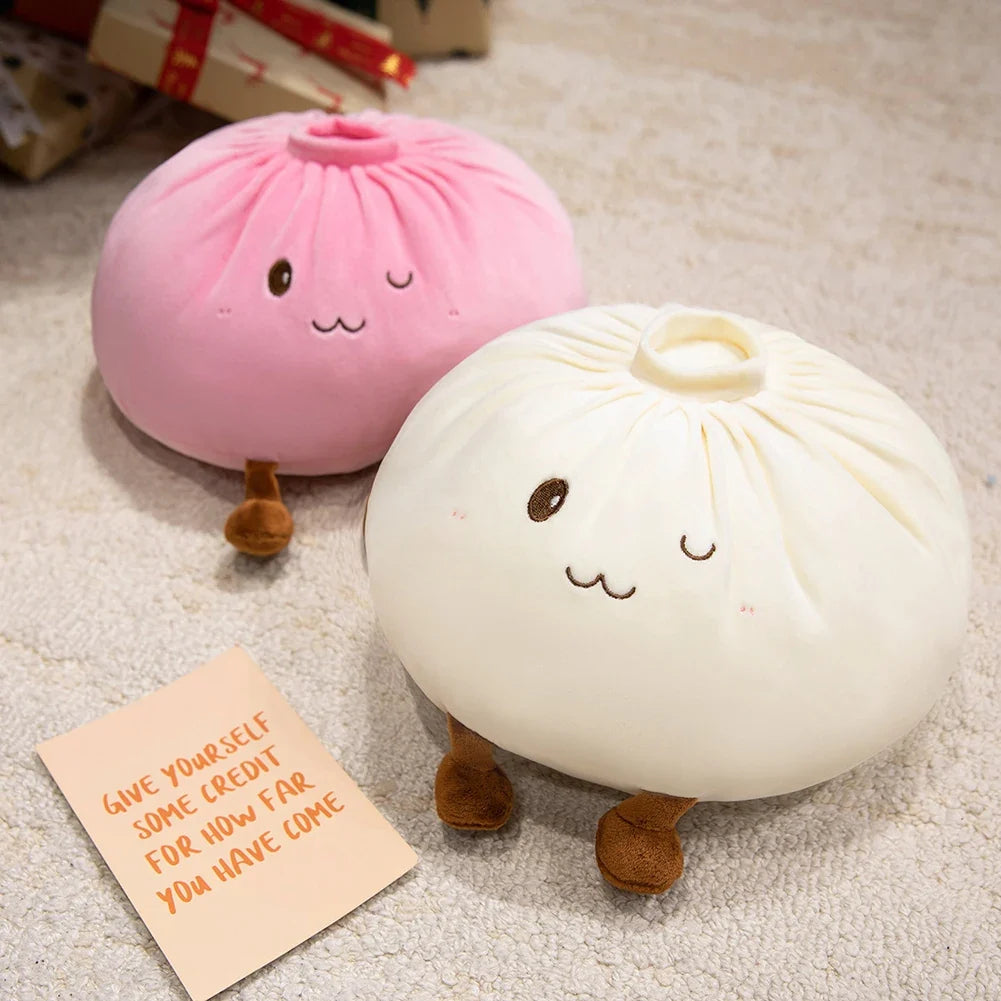 Cute Steamed Bun Plush Pillow | Stuffed Dumpling Throw Pillow