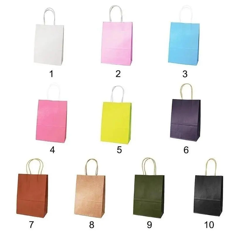 Kraft Paper Gift Bags with Handles 5-Pack | Party Favor Bags