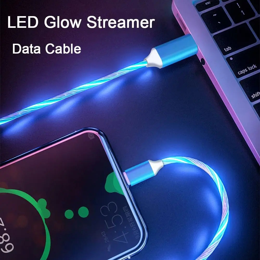 LED Glowing USB-C & Micro USB Charging Cable – 1M Luminous