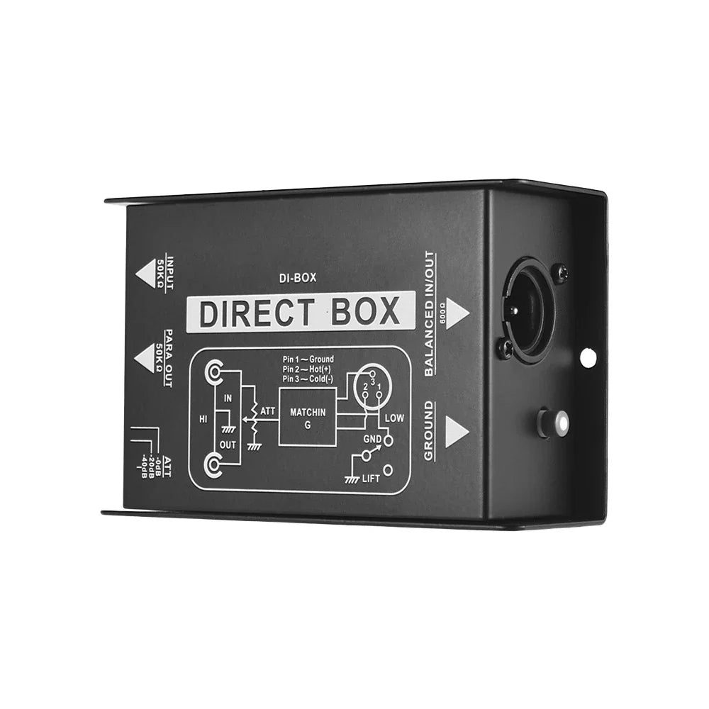 Professional Single Channel Passive DI-Box Direct Injection Audio Box