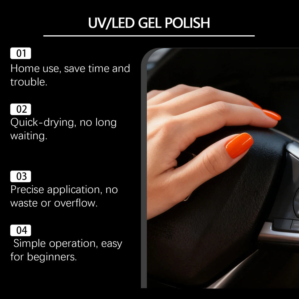 3-in-1 Gel Nail Polish Pen Set – 6 Colors, Base & Top Coat