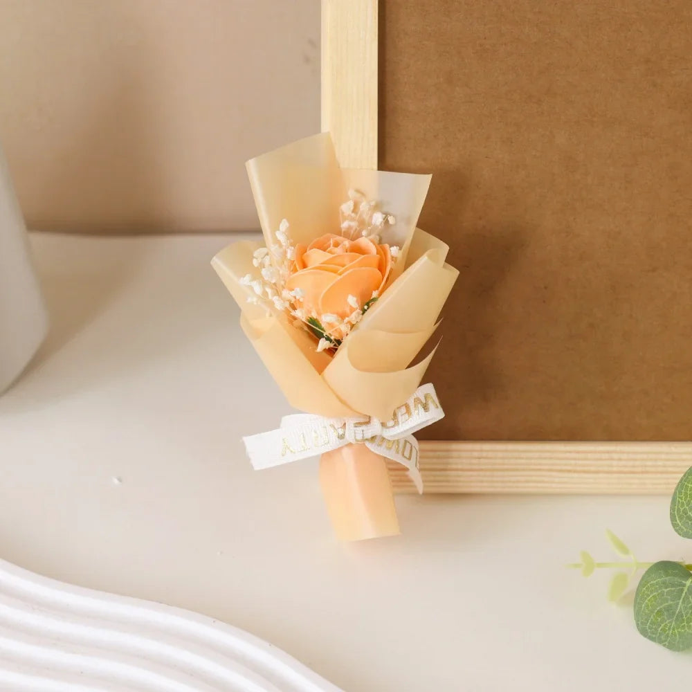 Mini Rose Soap Flower Bouquet Artificial Flowers Valentine's Day