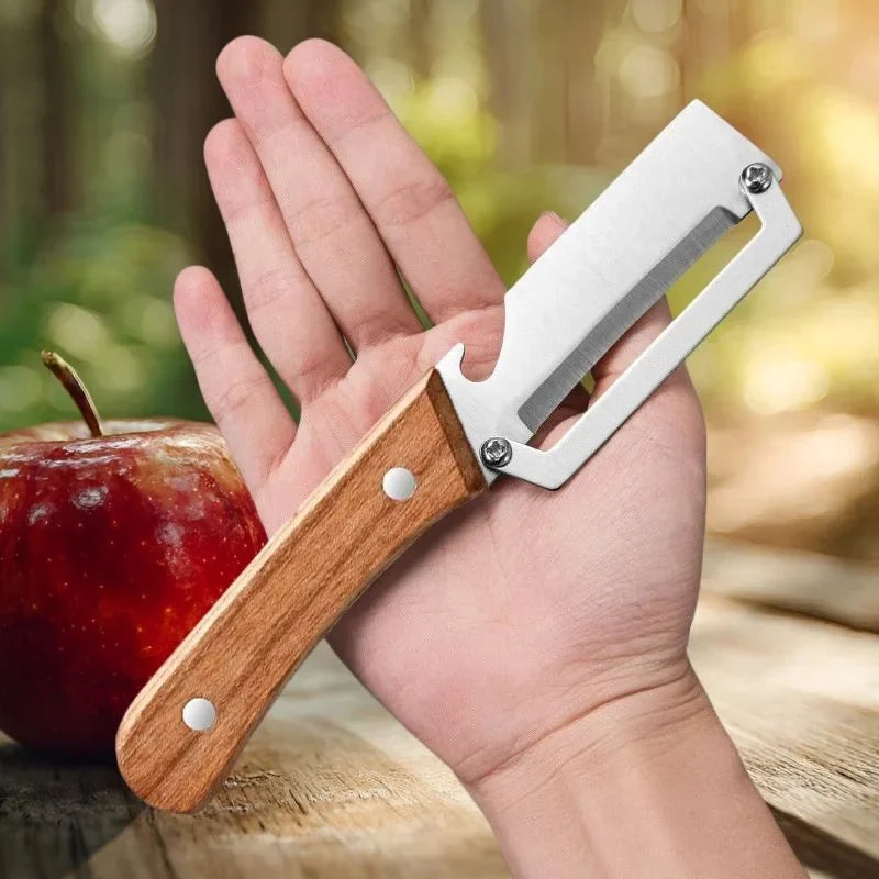 Stainless Steel Peeler Oak Handle – Fruit, Veg & Fish Scaler
