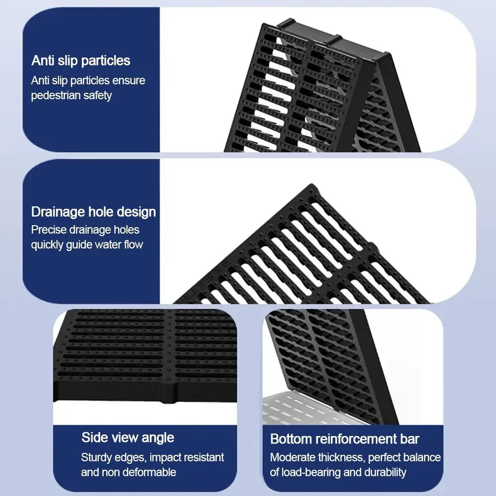 Resin Plastic Trench Drain Cover Grate – Garage, Driveway & Outdoor