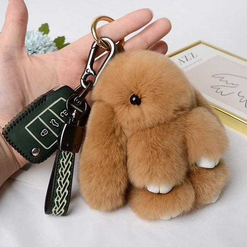 Gifts Rabbit Fur Keychain Women Bag Car Key Chain Pendant Decoration