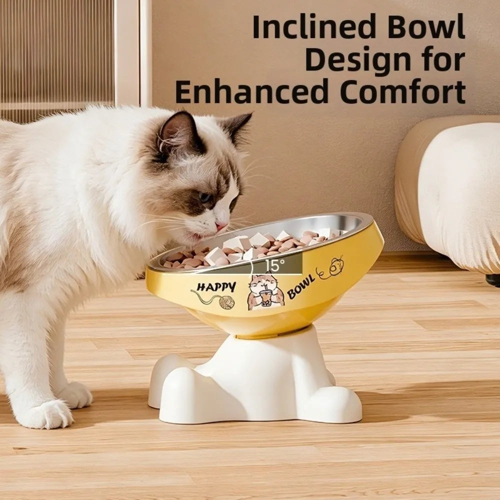 Elevated Stainless Steel Cat Bowl | Non-Slip Anti-Tip Base