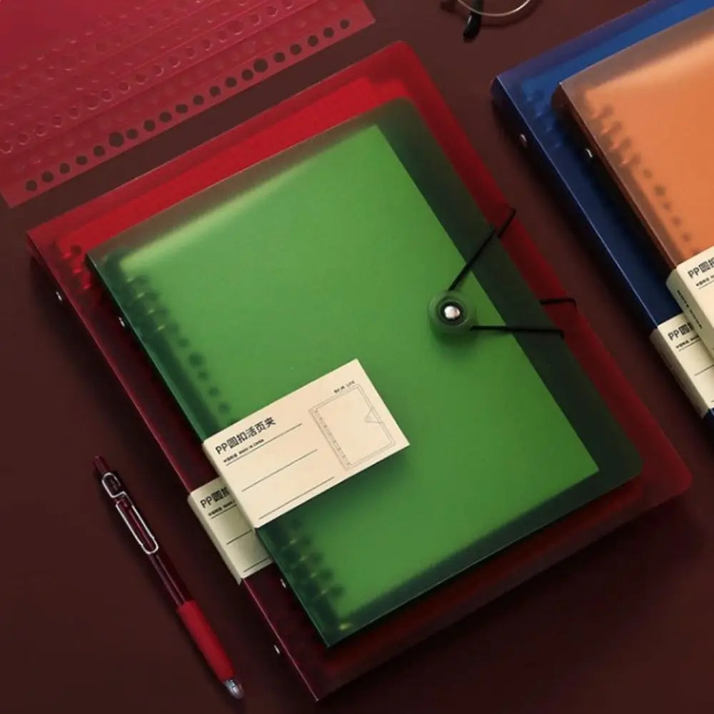 Transparent Binder Cover A4/B5/A5 – 8-Hole Loose Leaf Shell