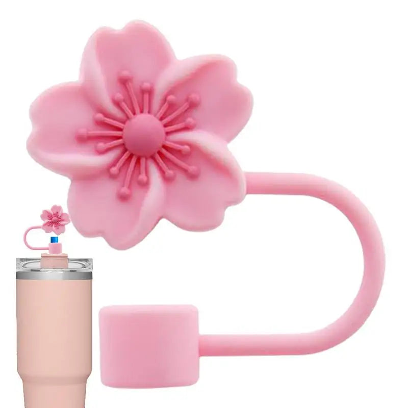 Flower Straw Stopper Cute Cartoon Shape Drinking Tips Lids Caps