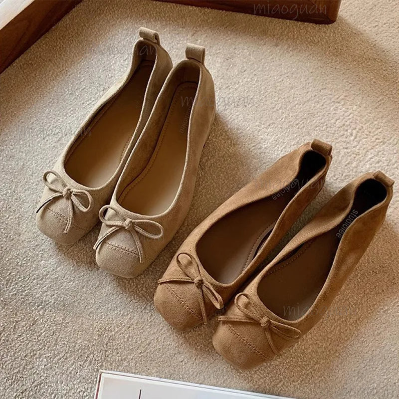 Japanese Bow Ballet Flats – Women's Retro Mary Jane Loafers