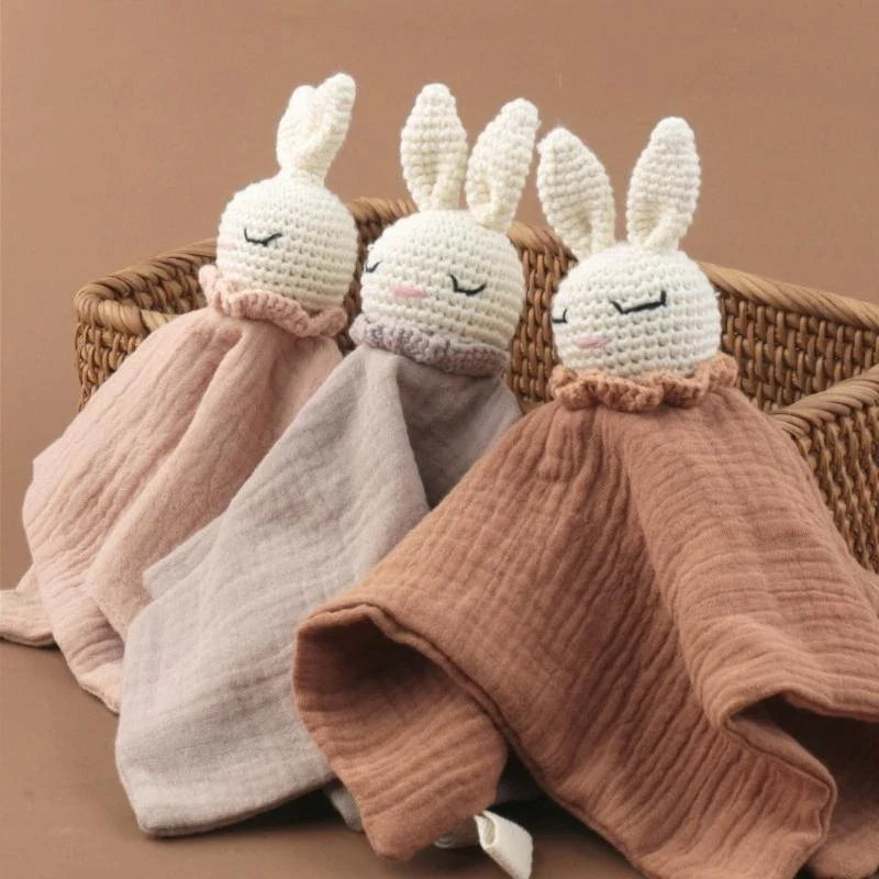 Baby Knitted Rabbit Comforting Towel | Soft Soothe Doll for Newborns
