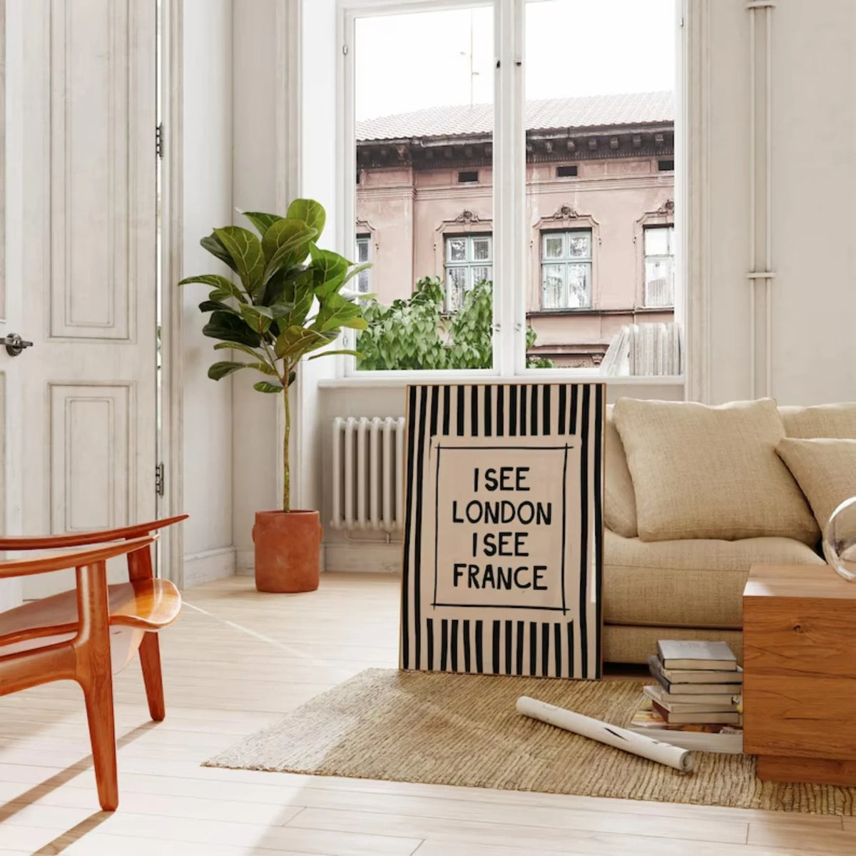 "I See London I See France" Funny Bathroom Quote Canvas Wall Art