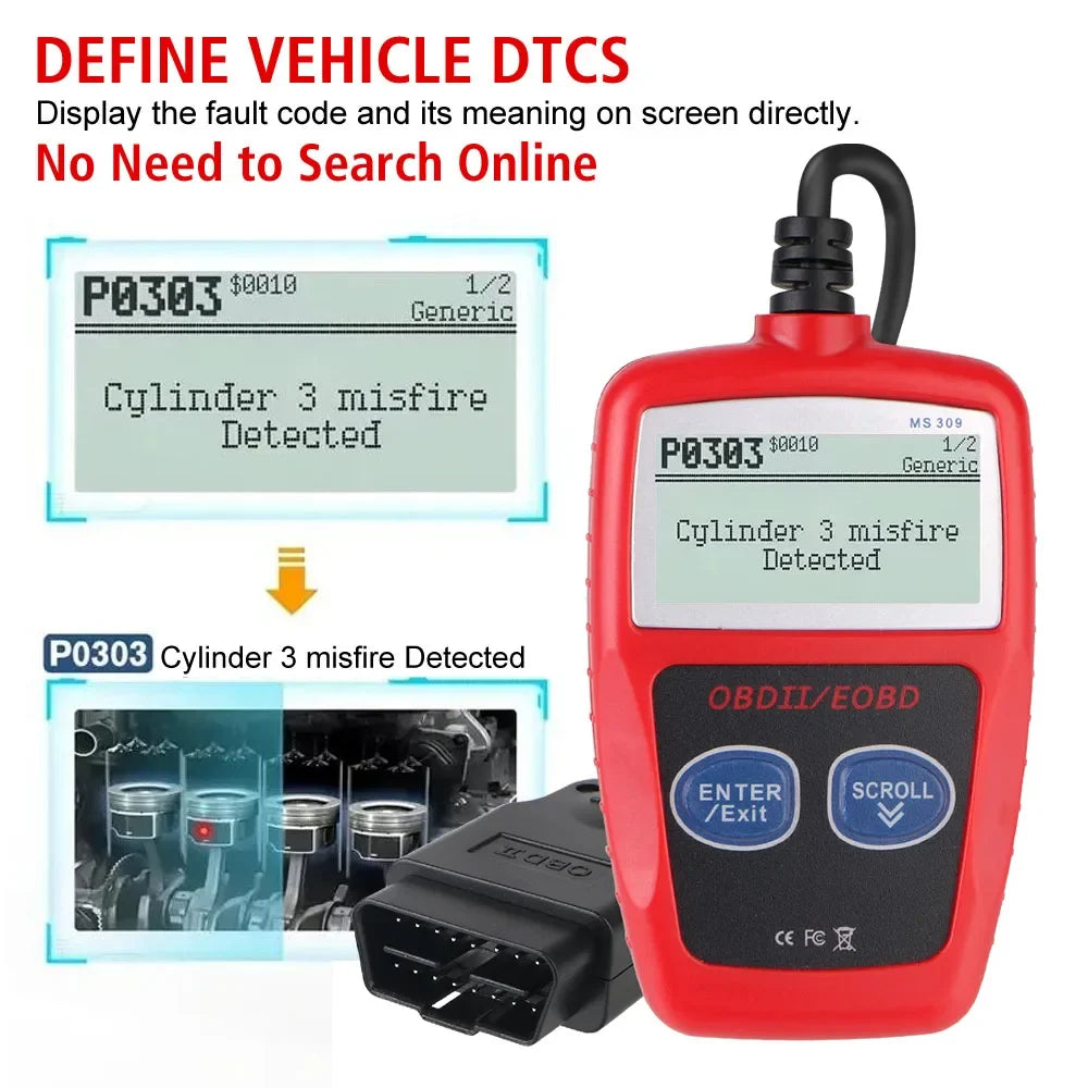 OBD2 Code Reader – Universal 16-Pin Car Diagnostic Scanner