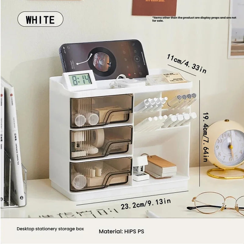 Desktop Stationery Storage Box Multi-layer Large Space Design Easy