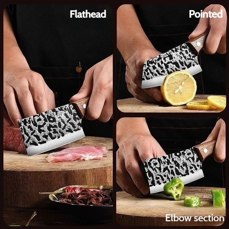Mini 3-Piece Stainless Steel Kitchen Knife Set – Chef & Cleaver