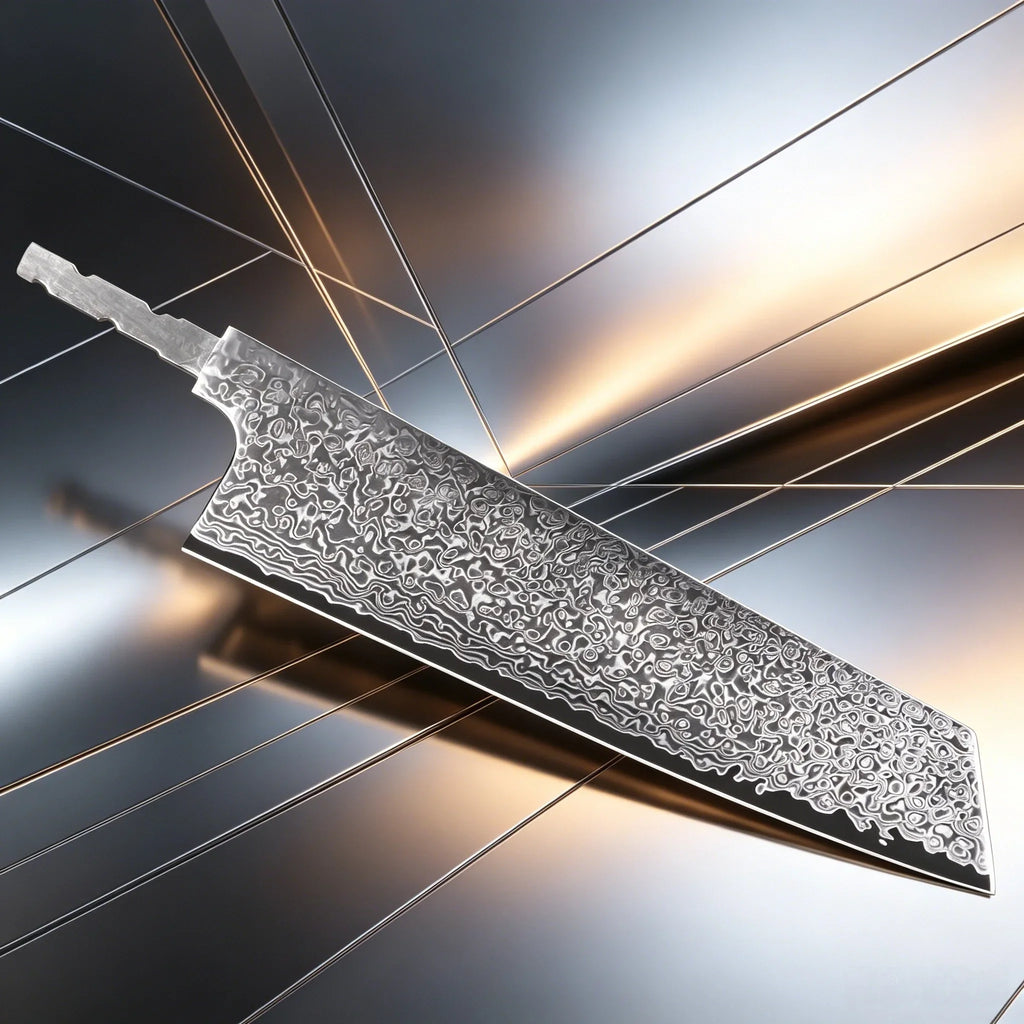 Hand Forged Damascus Steel Blade Blank – Utility Knife No Handle
