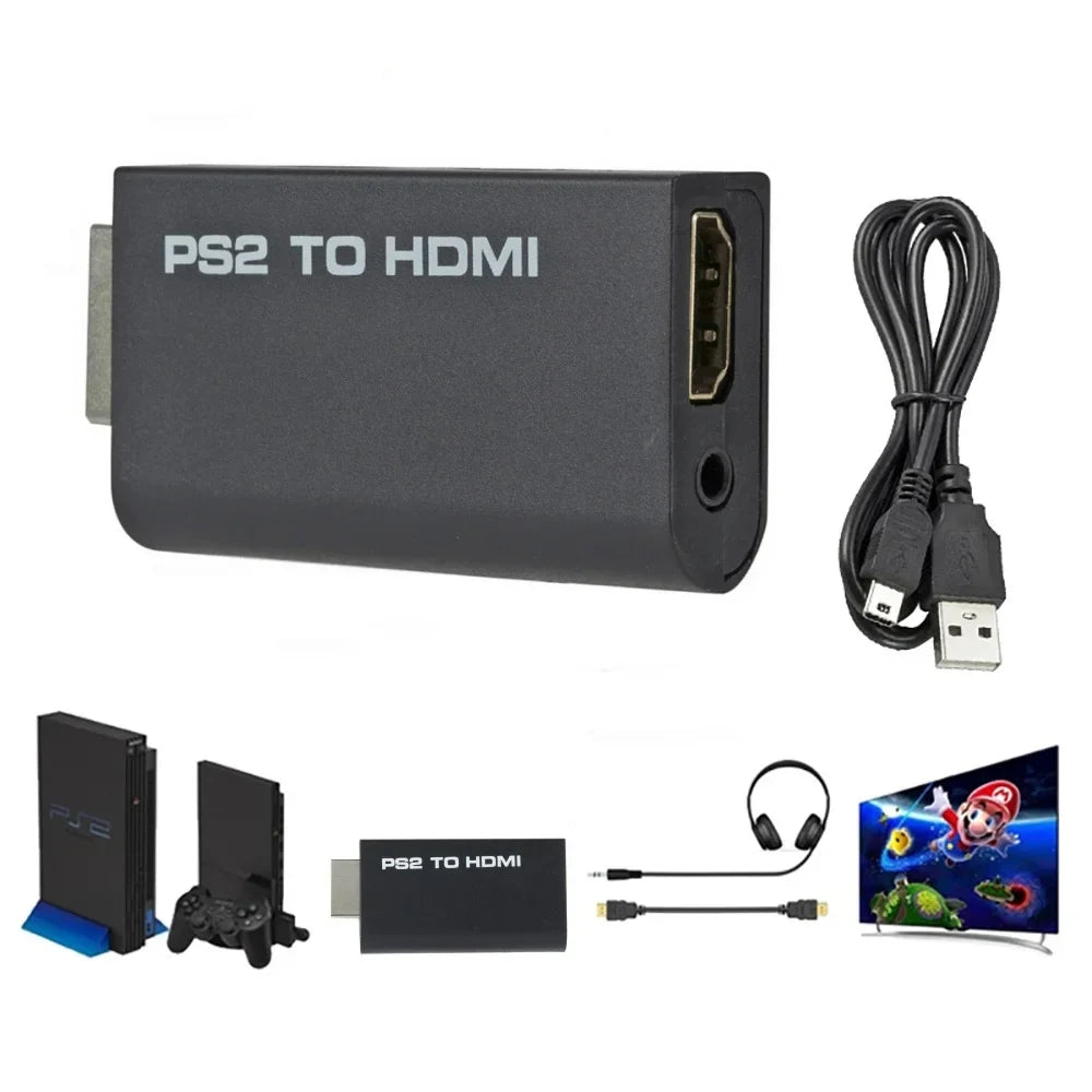 PS2 to HDMI Converter Adapter | 1080P HD + 3.5mm Audio