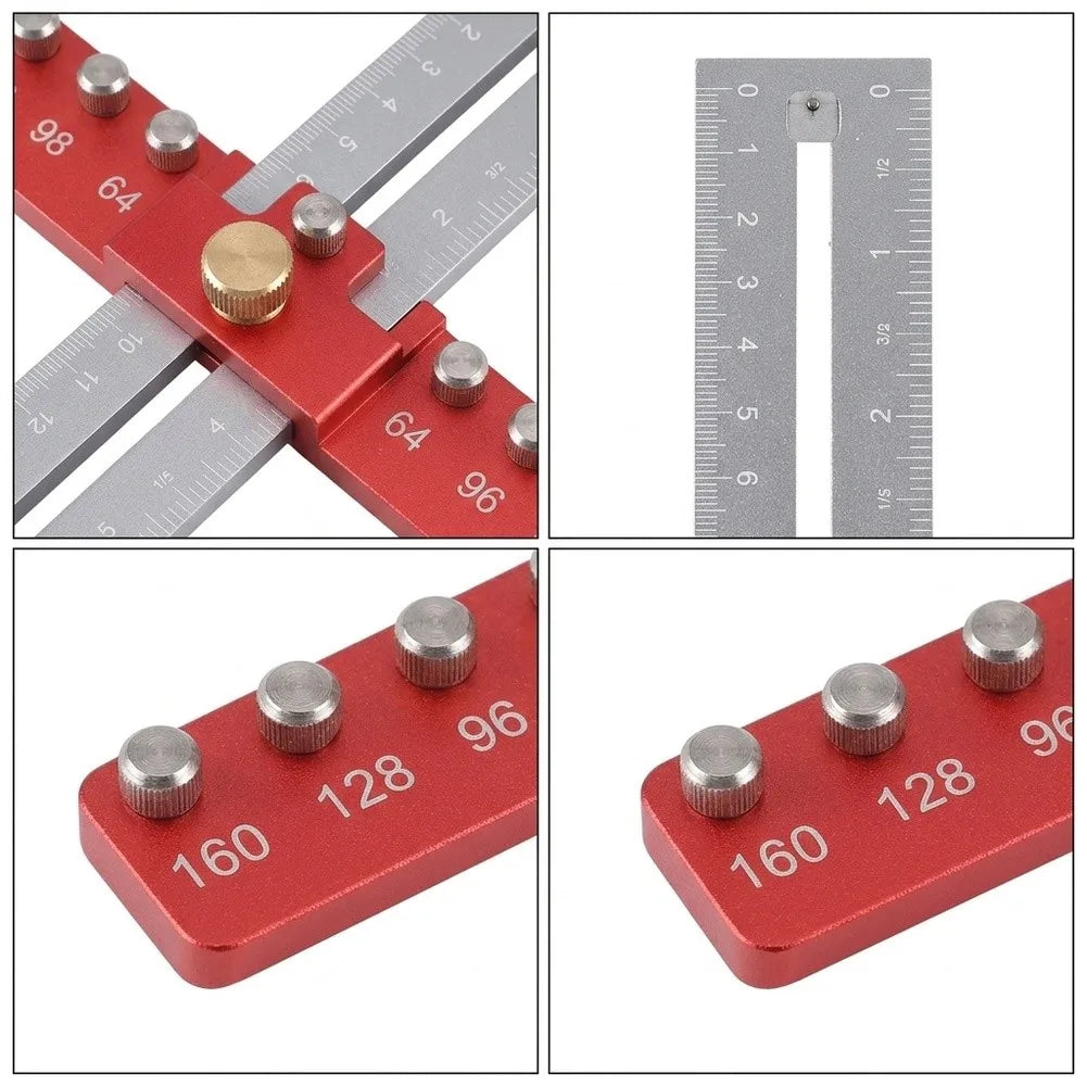 Aluminum Cabinet Handle Hole Locator & Drill Mounting Jig