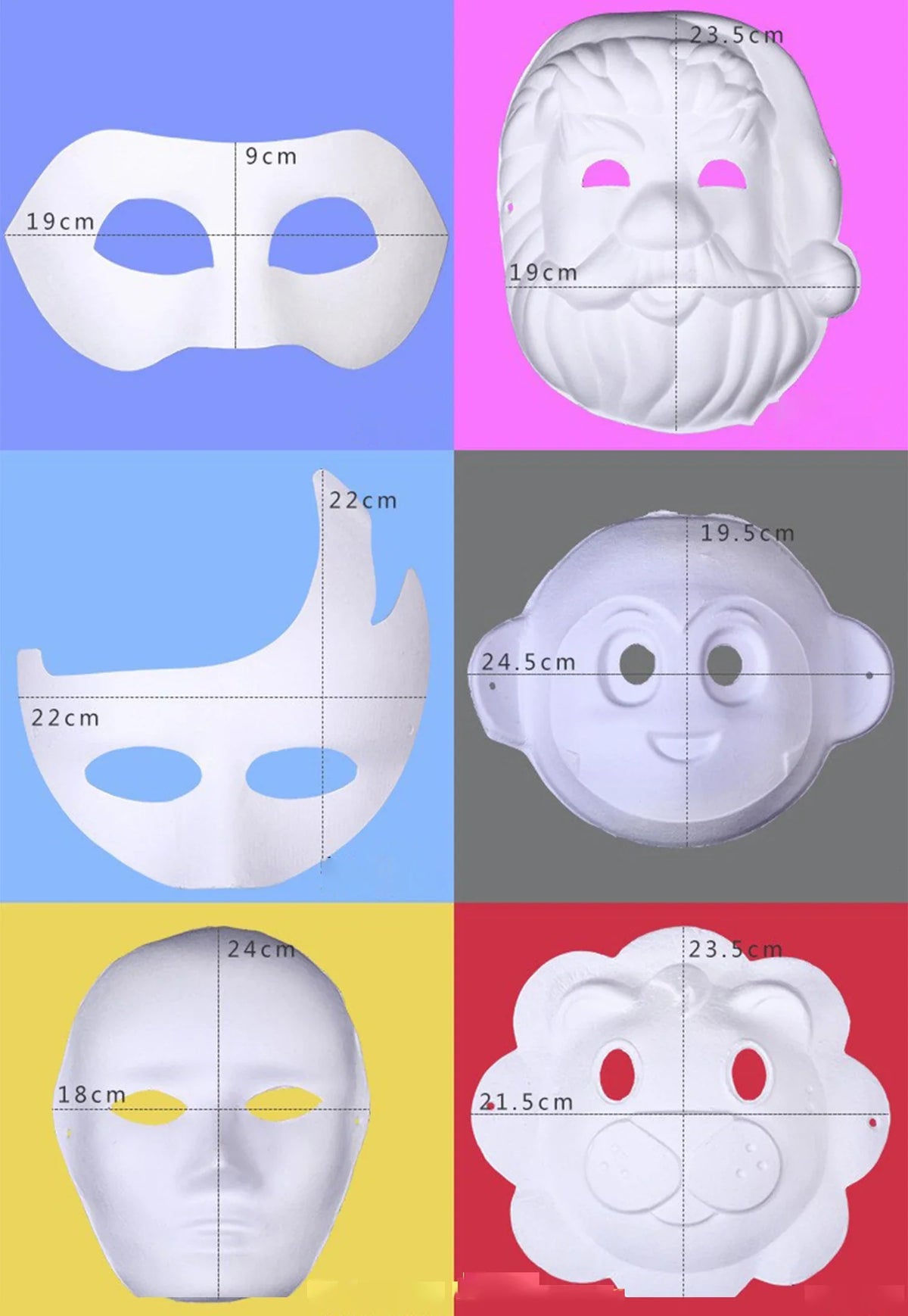 DIY Paper White Masks Create Artistic Craft Theater Halloween