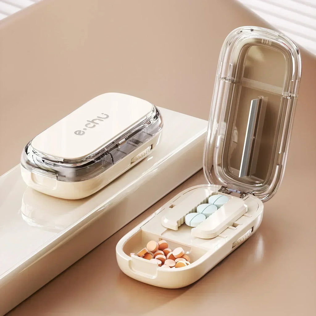 Multi-Function Pill Cutter & Splitter with Storage Box