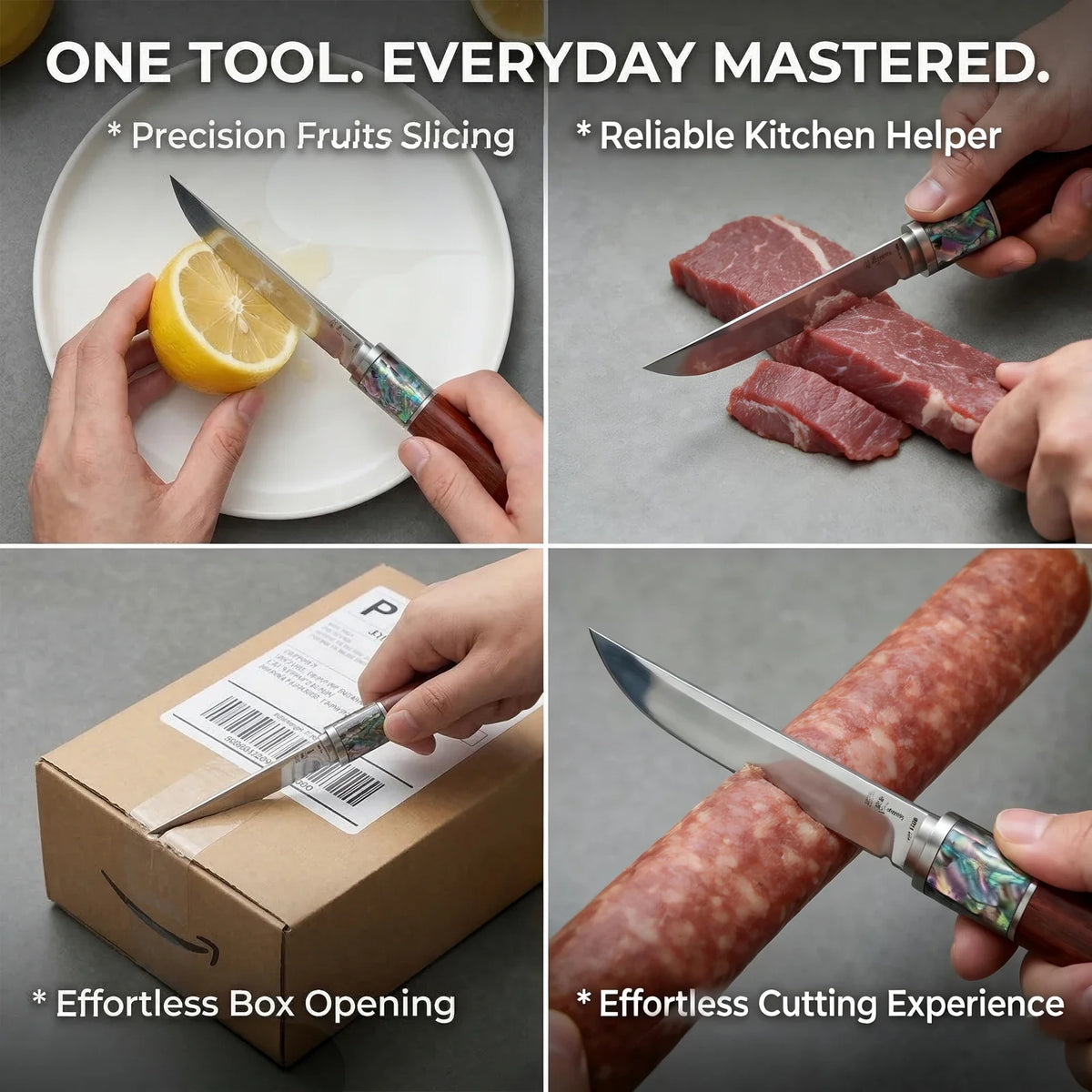 Japanese-Style Kitchen Knife | Sharp Stainless Steel, Non-Slip