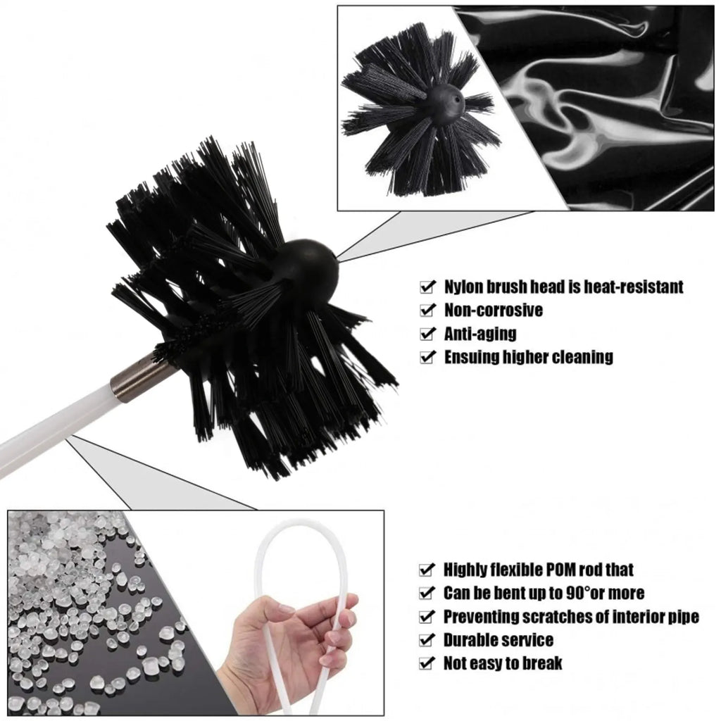 A36T-Dryer Vent Cleaner 12 Feet Flexible 9 Rods Dry Duct Cleaning
