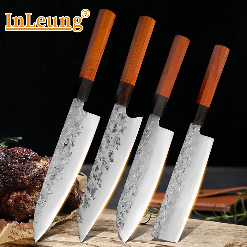 Hand Forged Japanese Chef Knife – Stainless Steel Wood Handle