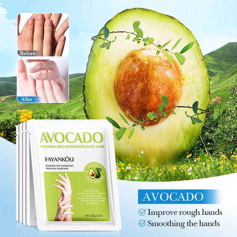 BIOAOUA Avocado Hand Mask 5 Pairs – Moisturizing & Nourishing