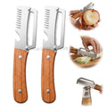 3-in-1 Vegetable Peeler & Paring Knife | Wooden Handle