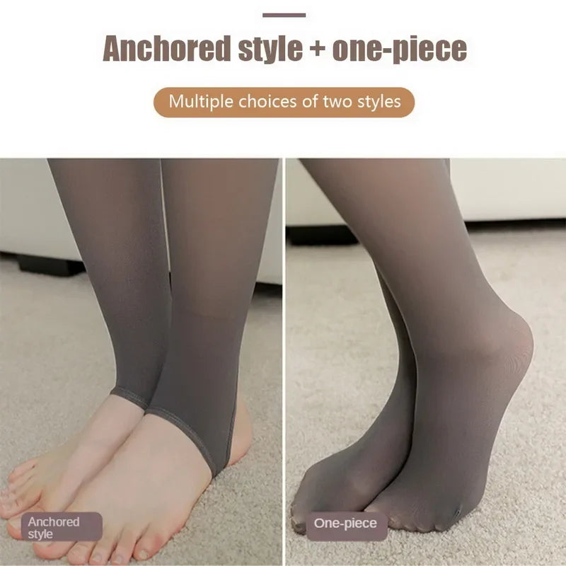 Women's Fleece-Lined Tights – Warm Sheer Pantyhose Leggings