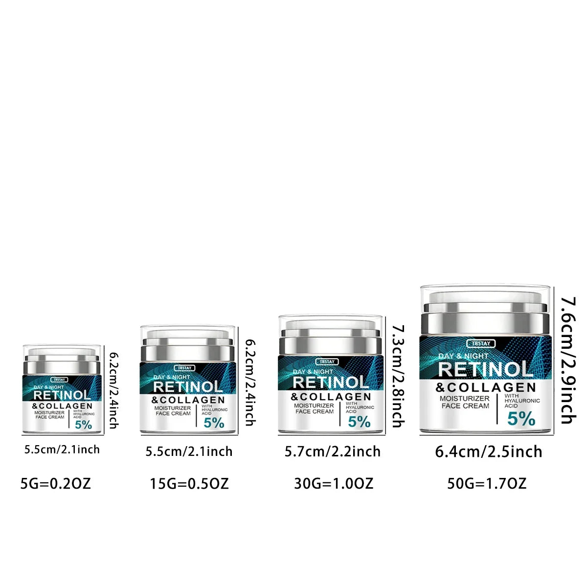 TRSTAY Retinol & Collagen Day Night Face Cream – Hyaluronic Acid