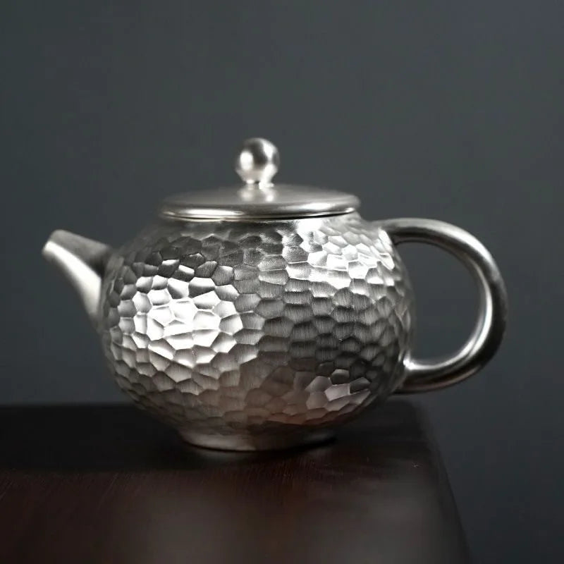 Silver-Plated Kung Fu Tea Set – Ceramic Teapot & 2 Cups