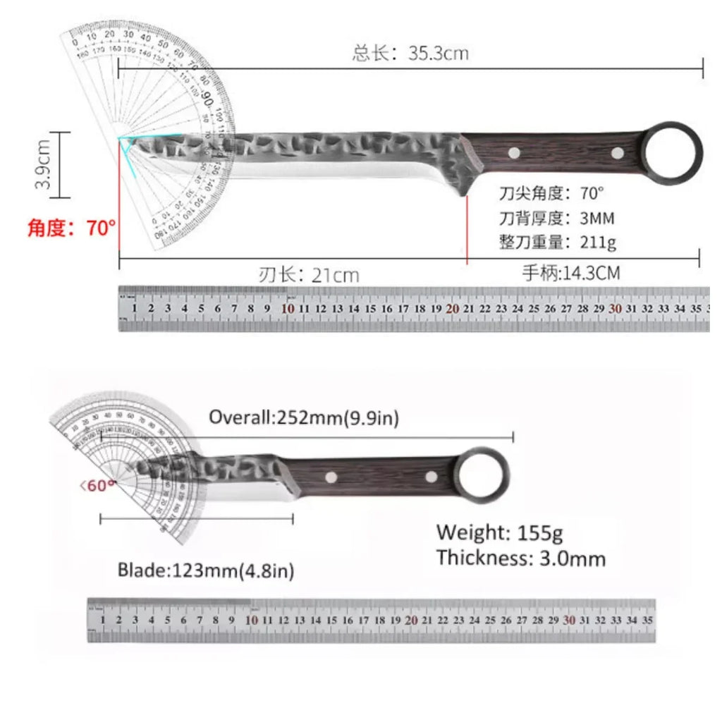 Handmade Forged Boning Knife – Stainless Steel & Wood Handle