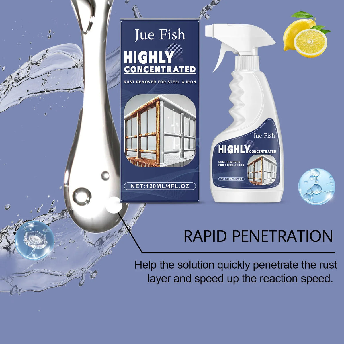 Jue-Fish Rust Remover Spray 120ml – Car Wheels & Metal Surfaces