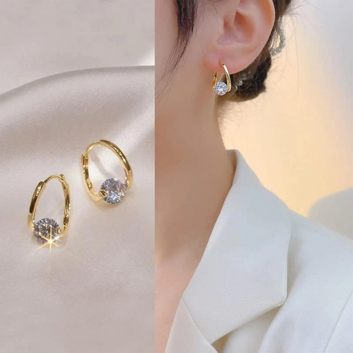 Germanium Magnetic Hoop Earrings – Silver & Gold Gift Jewelry