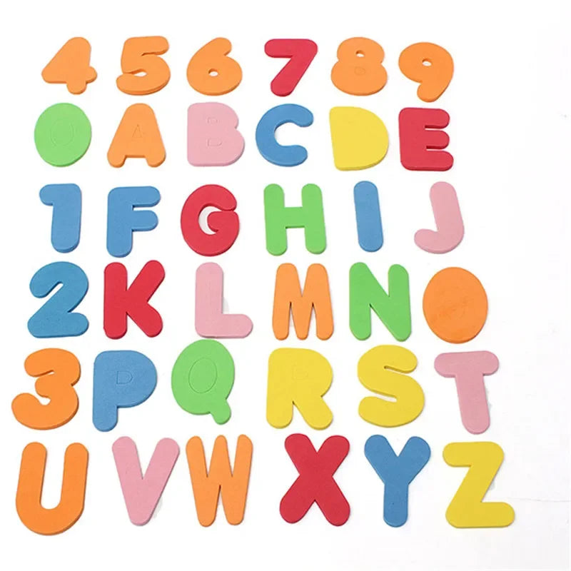 36-Piece Kids Vinyl Sticker Set – Letters, Numbers, Hearts & Stars