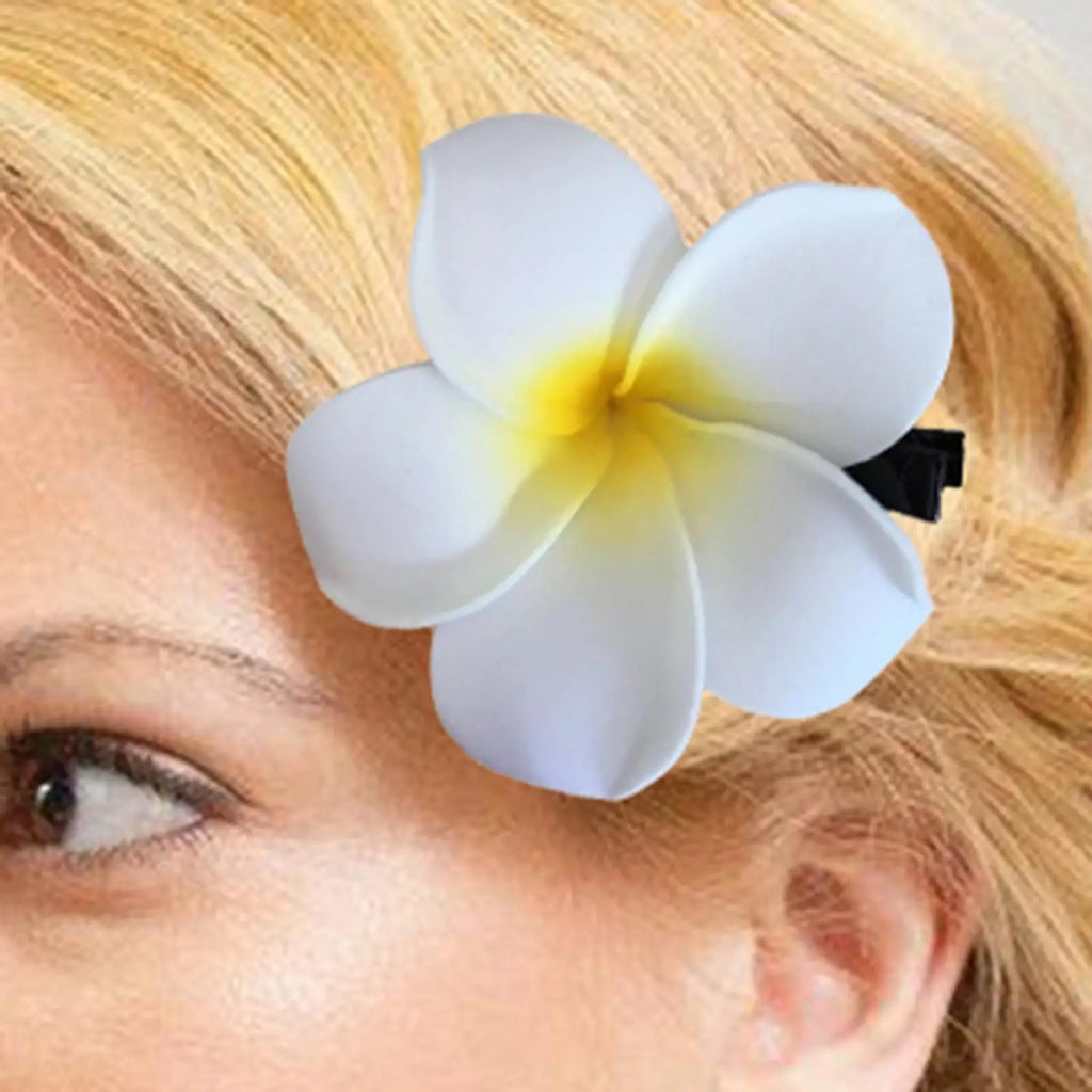 Plumeria Flower Hair Clip – Frangipani Floral Barrette for Women