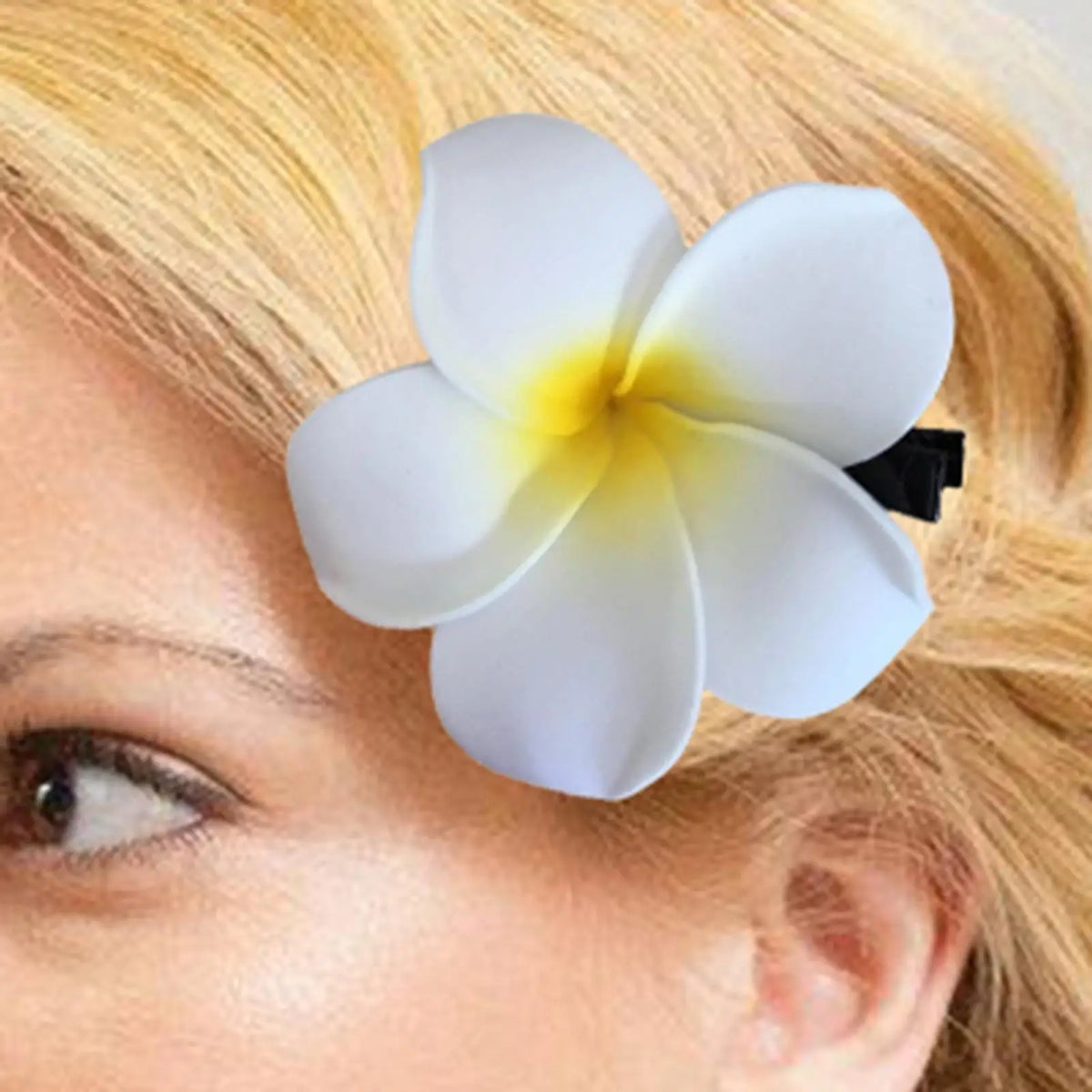 Plumeria Flower Hair Clip – Frangipani Floral Barrette for Women