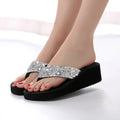 Women's Sequin Platform Wedge Flip Flops – Summer Beach Sandals
