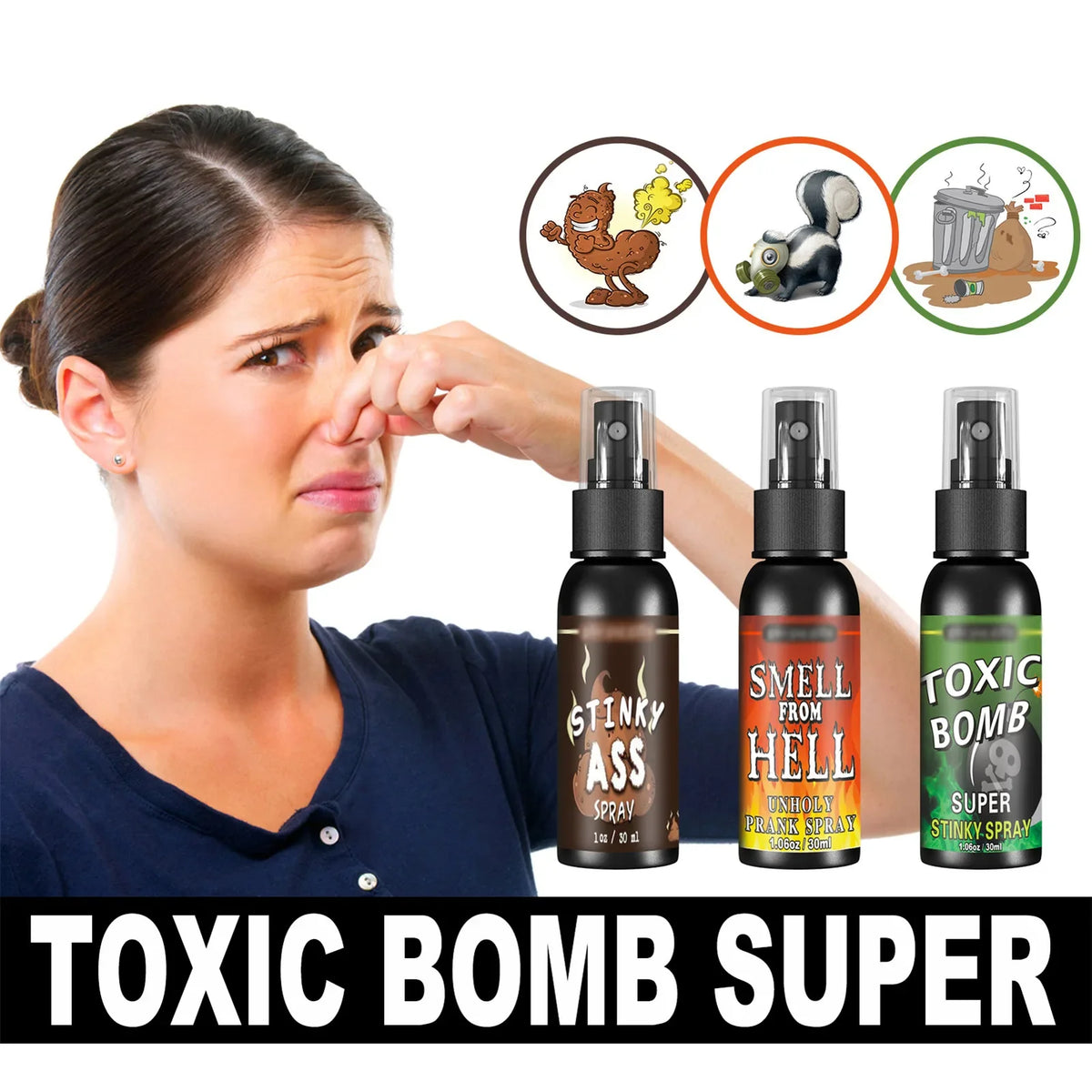 3-Pack Fart Spray Prank Set | Funny Gag Gift for Halloween