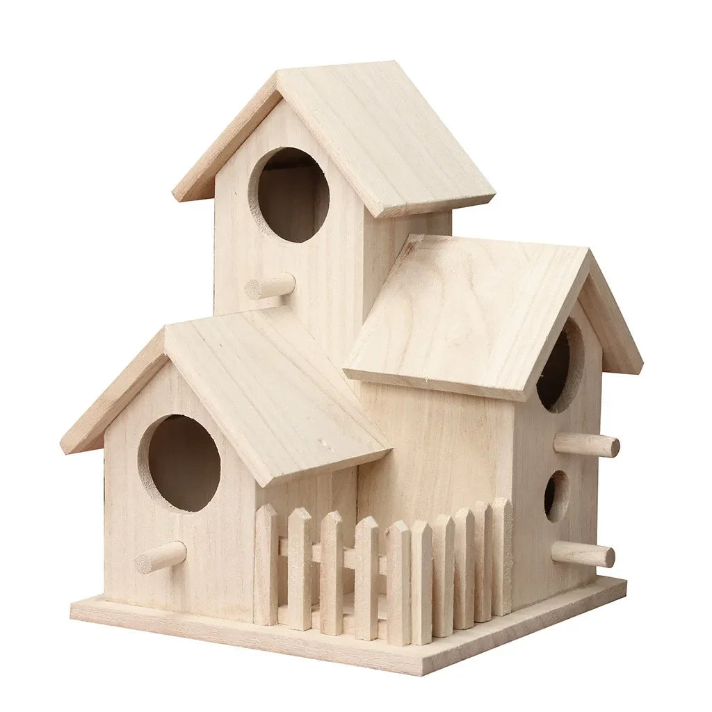 Wooden Hanging Birdhouse | Outdoor Garden Bird Nest Box