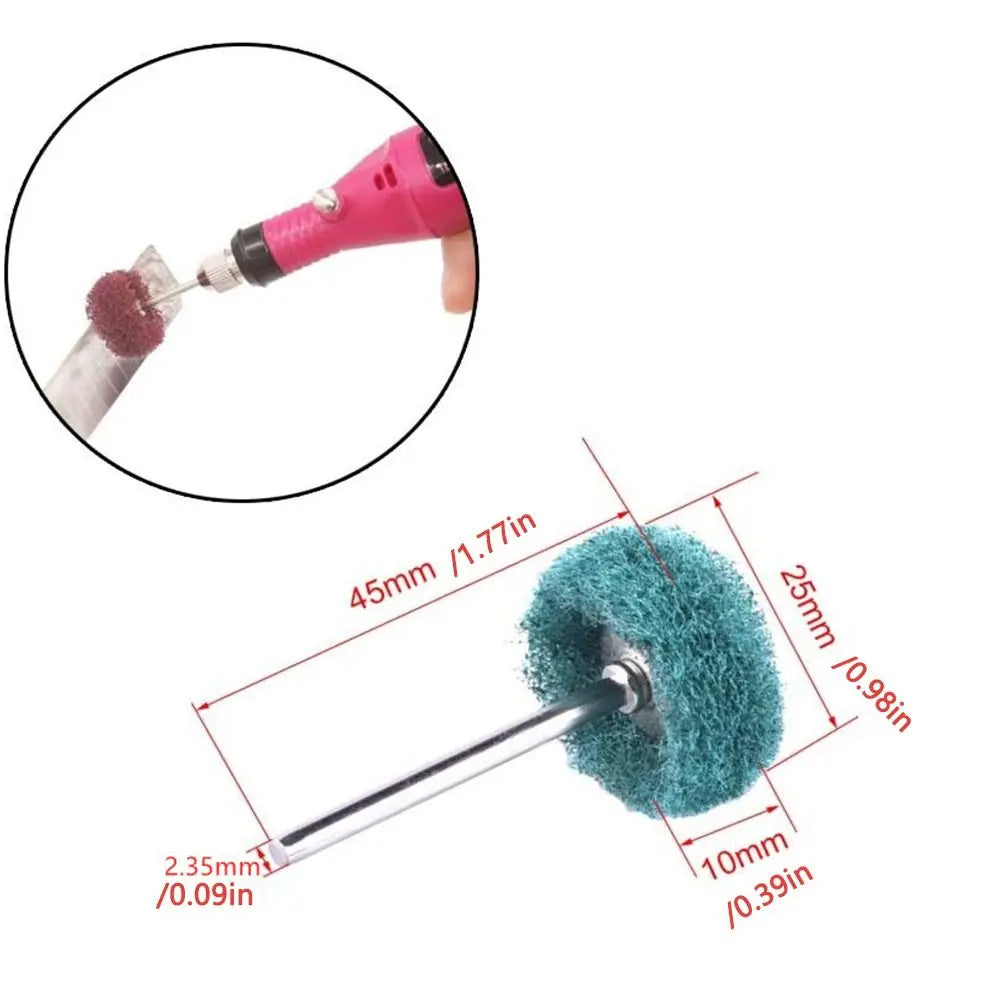 10pcs Nylon Fiber Abrasive Drill Brush – Polishing & Buffing Set