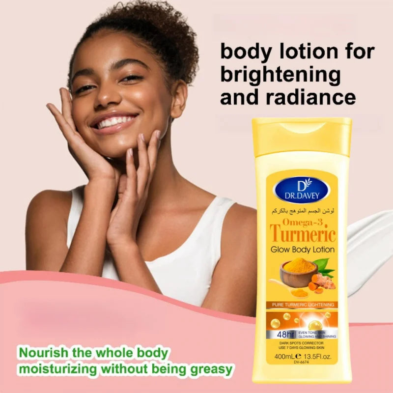 DR.DAVEY Turmeric Body Lotion 400ml – Moisturizing Non-Greasy