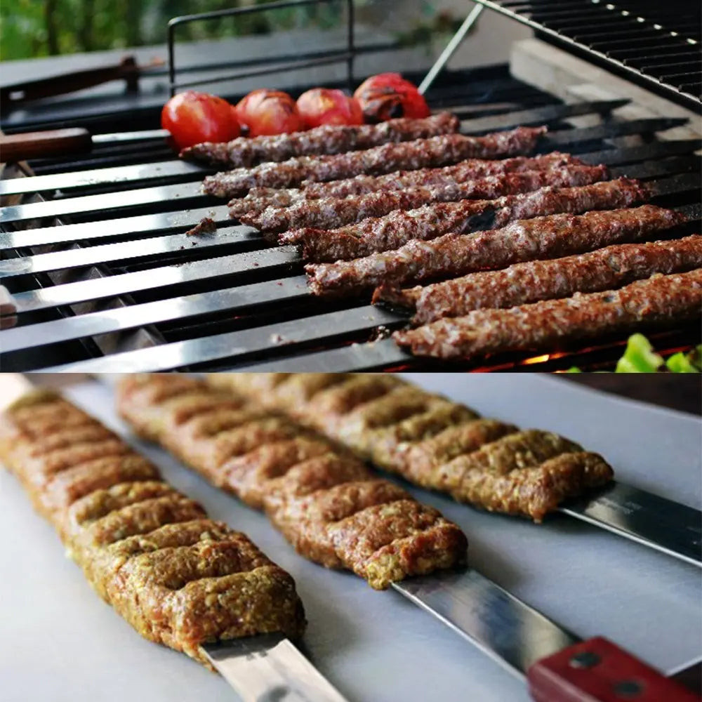 60cm Brazilian BBQ Skewers – Stainless Steel Long Handle Set