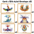 Funny Bird Watercolor Thank-you Card Handwritten Blank Postcards
