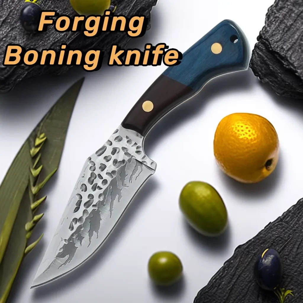 Forged Serbian Boning Knife – 420J2 Steel, 8" Handmade Cleaver