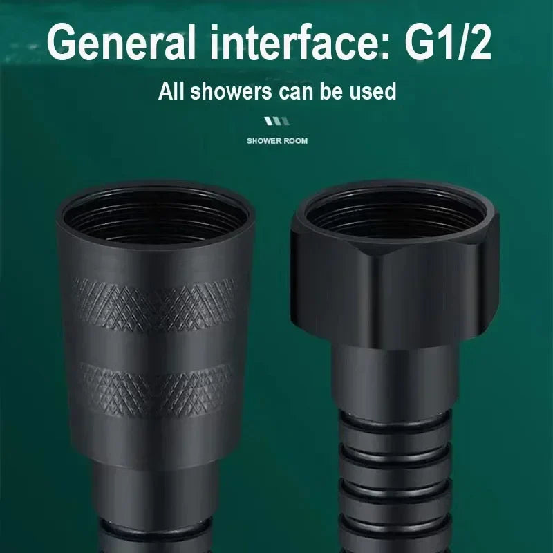 SUS304 Flexible Shower Hose 1.5M/2M – Stainless Steel Black
