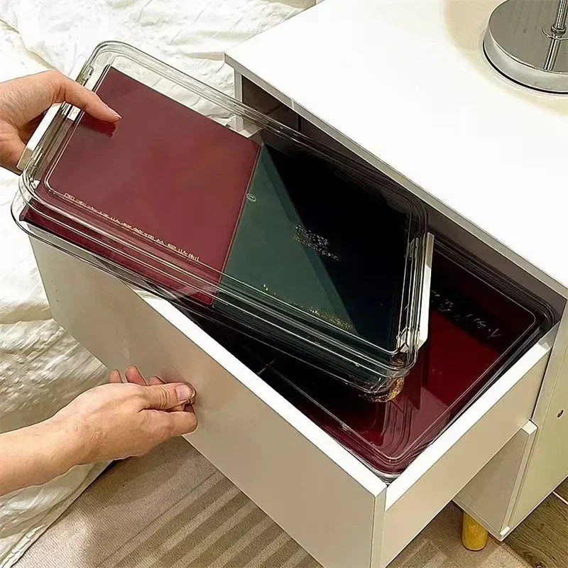 Acrylic Transparent Desktop Paper Storage Box A4 File Document Exam