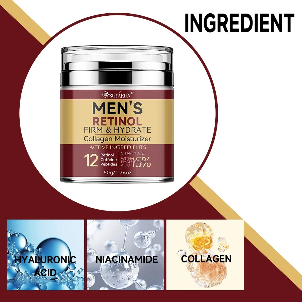 SUYARUN Collagen Retinol Men's Face Cream – Firming Moisturizer