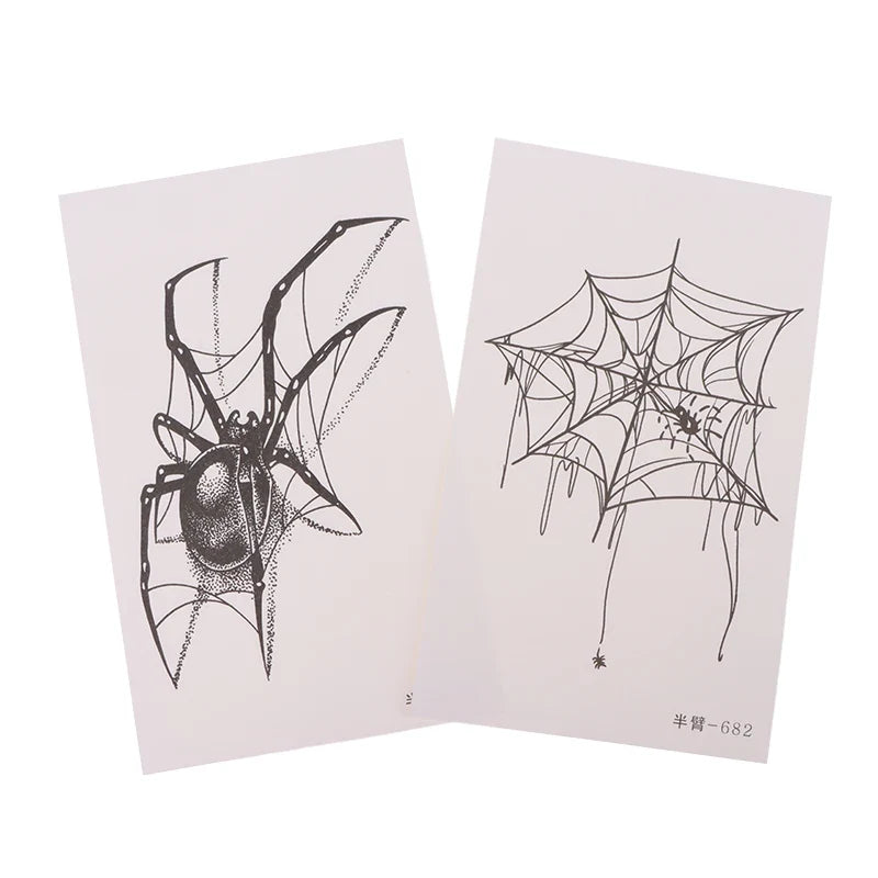 Spider Web Temporary Tattoo Sticker | Punk Cobweb Body Art